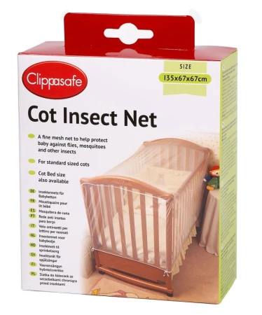 Clippasafe Síť proti hmyzu na postýlku 135x67x67cm White
