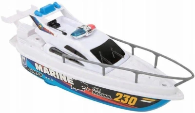 Člun policejní pátrací 22cm do vody na baterie 2 barvy plast