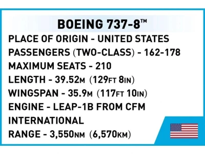 COBI Trading s.r.o. Cobi 26608 Boeing 737-8, 1:110, 340 k