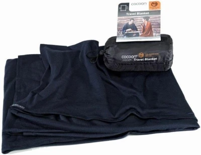 Cocoon merino deka Merino Wool/Silk Blanket graphite blue