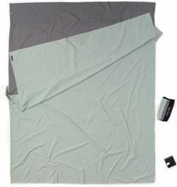 Cocoon spacáková prikrývka pre dvoch elephant grey/cactus blue