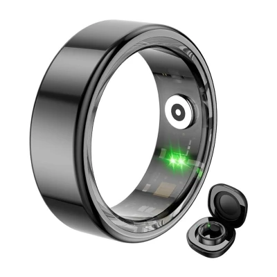 Colmi R02 černý chytrý prsten velikost 9 (18,9 mm) s nabíjecím pouzdrem