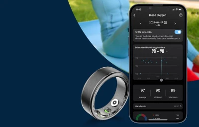 Colmi R03 černý chytrý prsten velikost 8