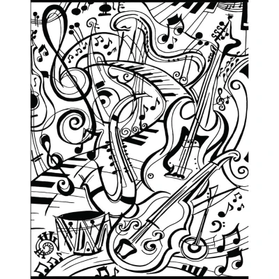 Colorvelvet Sametový obrázek Hudba 47x35cm