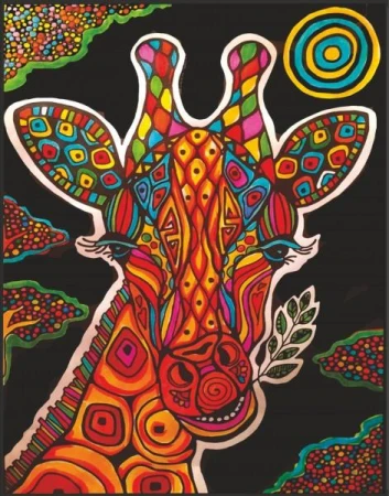 Colorvelvet Sametový obrázek Žirafa 47x35cm