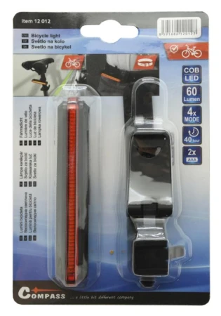 Compass Bike Cyklosvětlo zadní COB LED 60lm červené 4 funkce