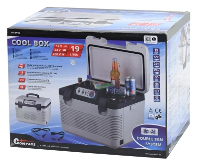 Compass Chladicí box 19l + display 230V/24V/12V DOUBLE