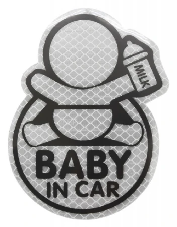 Compass Dekor samolepící BABY IN CAR stříbrný Compass Dekor samolepící BABY IN CAR stříbrný