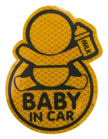 Compass Dekor samolepící BABY IN CAR žlutý Compass Dekor samolepící BABY IN CAR žlutý