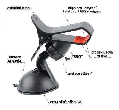 Compass Držák telefonu / GPS na přísavku CLIPS