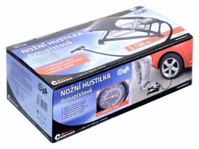 Compass Hustilka nožní s manometrem dvoupístová TÜV/GS 2x120mm