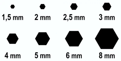 Compass IMBUS sada 8ks 1,5-8mm