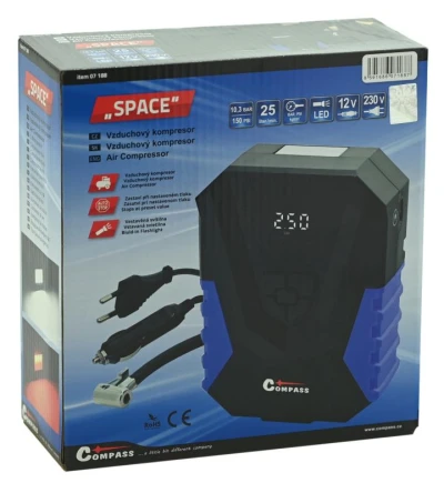 Compass Kompresor 12/230V SPACE digitální se světlem + SOS