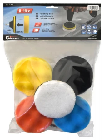 Compass Leštiace kotúče sada 10ks s unášačom 10cm