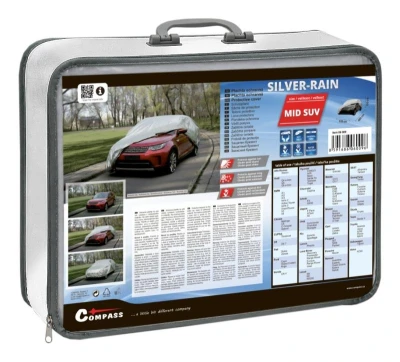 Compass Ochranná plachta FULL MID SUV 480x195x155cm SILVER RAIN