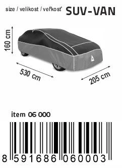 Compass Ochranná plachta proti krúpam PREMIUM SUV-VAN 530×205×160cm