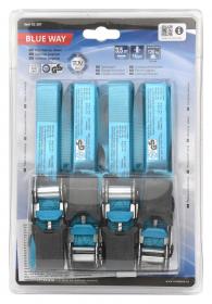 Compass Popruh s ráčnou a háky 3,5m 4ks TÜV BLUE WAY