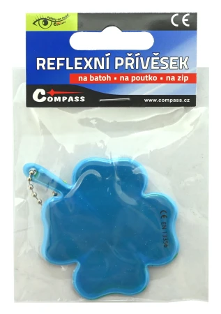 Compass Čtyřlístek modrý reflexní přívěsek