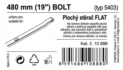 Compass Stěrač FLAT BULK (BOLT) 19[34]/480mm