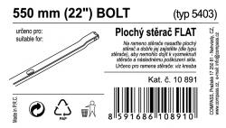 Compass Stěrač FLAT BULK (BOLT) 22[34]/550mm