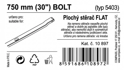 Compass Stěrač FLAT BULK (BOLT) 30[34]/750mm