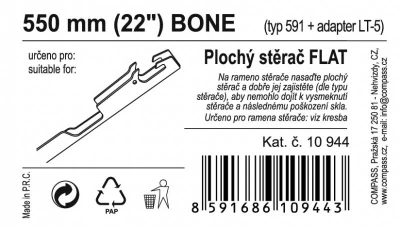 Compass Stěrač FLAT BULK (BONE) 22[34]/550mm