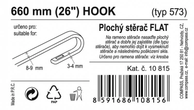Compass Stěrač FLAT BULK (HOOK) 26[34]/660mm