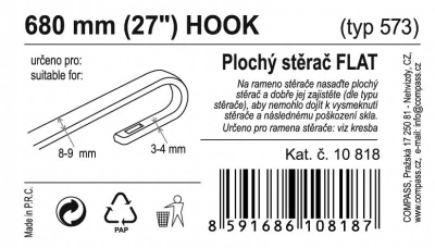 Compass Stěrač FLAT BULK (HOOK) 27[34]/680mm