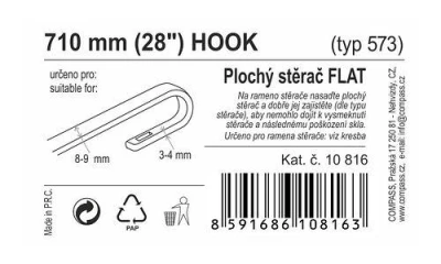 Compass Stěrač FLAT BULK (HOOK) 28[34]/710mm
