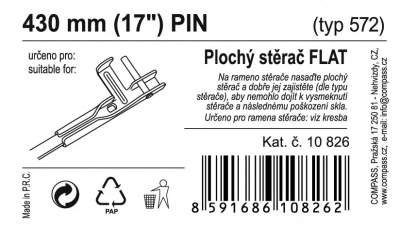 Compass Stěrač FLAT BULK (PIN) 17[34]/430mm