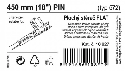 Compass Stěrač FLAT BULK (PIN) 18[34]/450mm