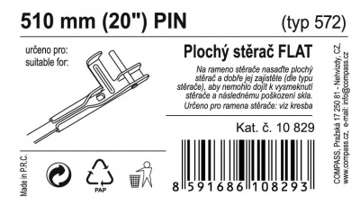Compass Stěrač FLAT BULK (PIN) 20[34]/510mm