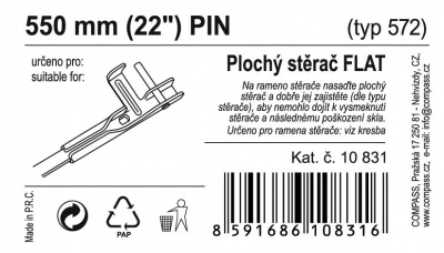 Compass Stěrač FLAT BULK (PIN) 22[34]/550mm