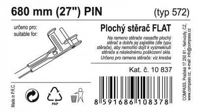 Compass Stěrač FLAT BULK (PIN) 27[34]/680mm