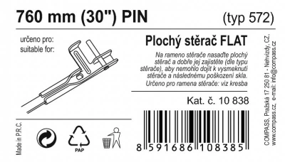 Compass Stěrač FLAT BULK (PIN) 30[34]/750mm