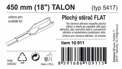 Compass Stěrač FLAT BULK (TALON) 18[34]/450mm