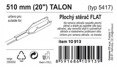 Compass Stěrač FLAT BULK (TALON) 20[34]/510mm