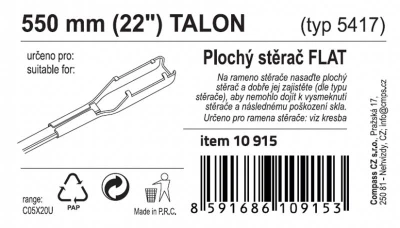 Compass Stěrač FLAT BULK (TALON) 22[34]/550mm