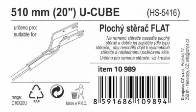 Compass Stěrač FLAT BULK (U-CUBE) 20[34]/510mm