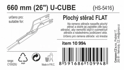 Compass Stěrač FLAT BULK (U-CUBE) 26[34]/660mm