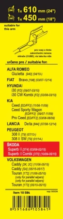Compass Stěrače FLAT SET (CUBE) 610+450mm SUP II