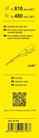 Compass Stěrače FLAT SET (SLIDE) 610+480mm