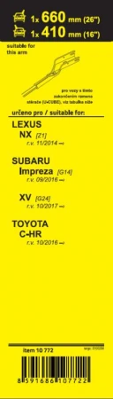 Compass Stěrače FLAT SET (U-CUBE) 660+410mm
