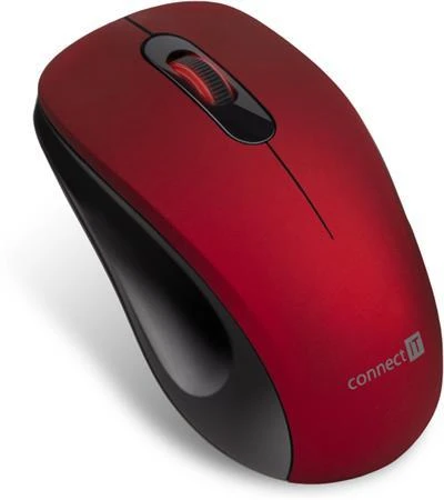 Connect IT "MUTE" bezdrátová optická tichá myš, USB, (+ 1x AA baterie zdarma), červená Connect IT "MUTE" bezdrátová optická tichá myš, USB, (+ 1x AA baterie zdarma), červená