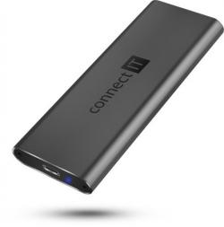 CONNECT IT AluSafe externí box pro SSD disky M.2 NVMe, 10 Gbps, USB-C, ANTRACITOVÝ CONNECT IT AluSafe externí box pro SSD disky M.2 NVMe, 10 Gbps, USB-C, ANTRACITOVÝ