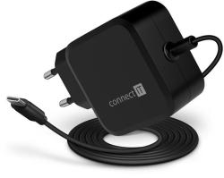 CONNECT IT C-Power Mini univerzální notebookový adaptér USB-C, PD 67 W, ČERNÝ CONNECT IT C-Power Mini univerzální notebookový adaptér USB-C, PD 67 W, ČERNÝ
