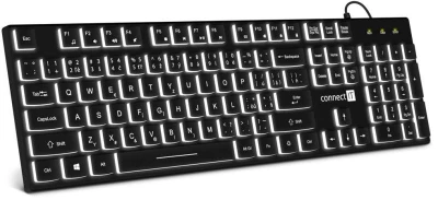 Connect IT Chocolate WhiteStar kancelářská podsvícená klávesnice (CZ + SK verze) BLACK Connect IT Chocolate WhiteStar kancelářská podsvícená klávesnice (CZ + SK verze) BLACK
