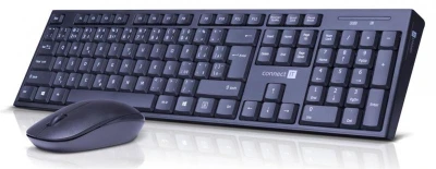 Connect IT Combo bezdrátová černá klávesnice + myš, 2,4GHz, USB, CZ + SK layout, černá