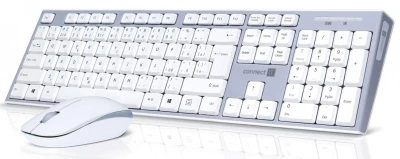 Connect IT Combo bezdrátová klávesnice + myš, 2,4GHz, USB, CZ + SK layout, šedo-bílá