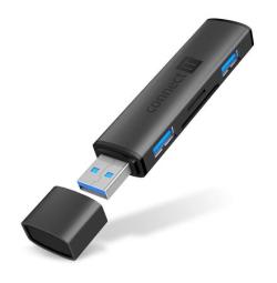 CONNECT IT COMPACT 4v1 USB-A hub + čtečka karet, (2xUSB-A 3.0, 1xSD, 1xMicroSD), externí, ANTRACITOVÁ CONNECT IT COMPACT 4v1 USB-A hub + čtečka karet, (2xUSB-A 3.0, 1xSD, 1xMicroSD), externí, ANTRACITOVÁ